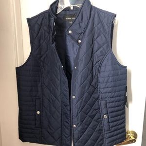 FINAL SALE - black rivet Navy Vest